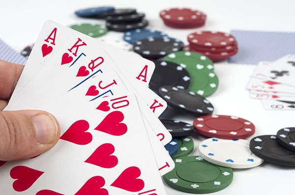 casino chips and poker cards