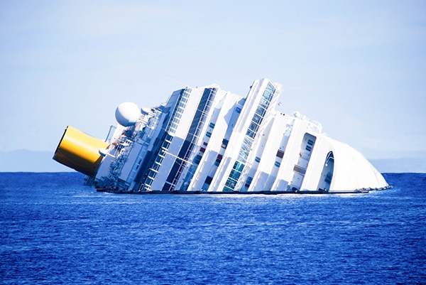 Sunken cruise ship
