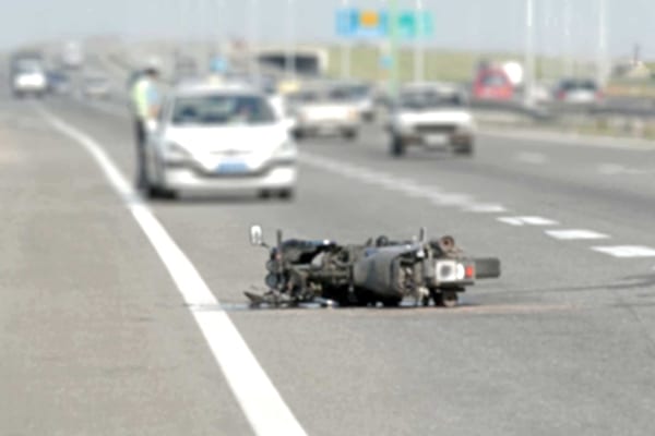 motorcycle crash on freeway