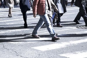 pedestrians in a crosswalk