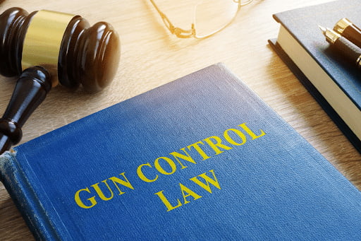A gun control book on a desk