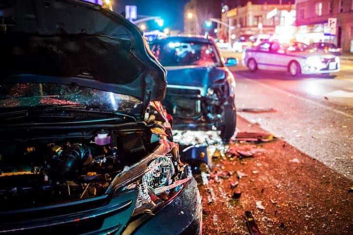 Car Crash at night