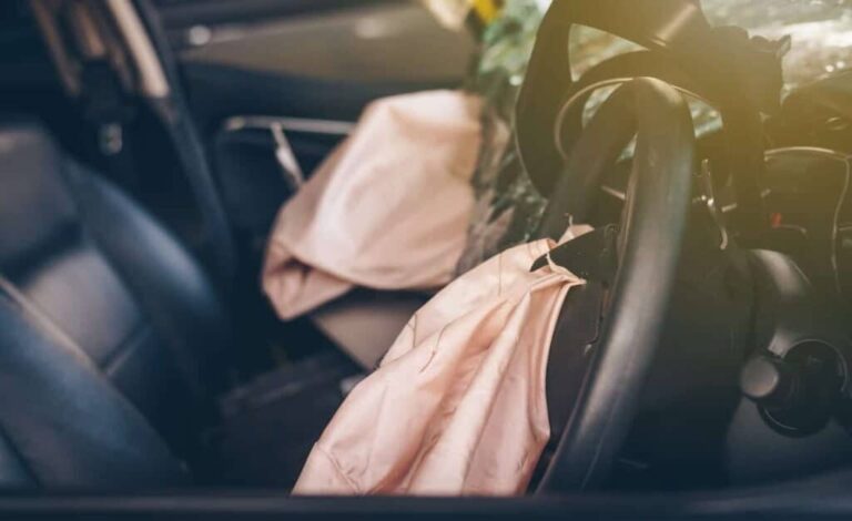 Inside Of A Car After An Accident